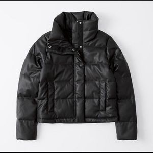 A&F Mini Faux-Leather Puffer Jacket